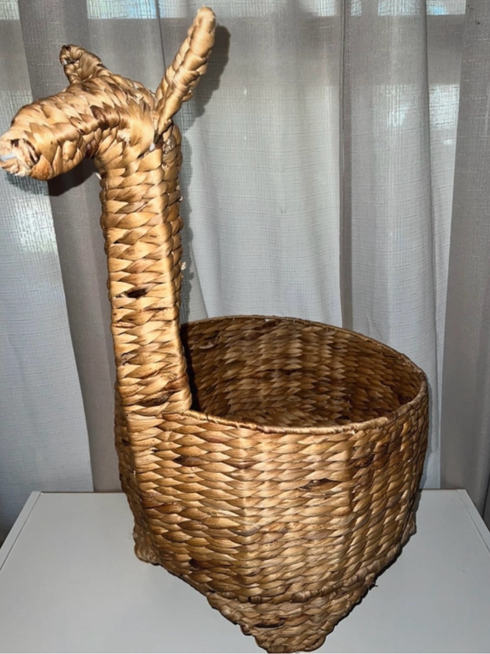 Woven Brown Giraffe Accent Basket - Decorative Storage